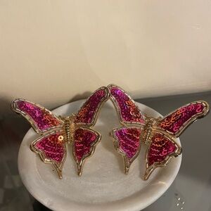 Zara Pink and Gold Butterfly earrings